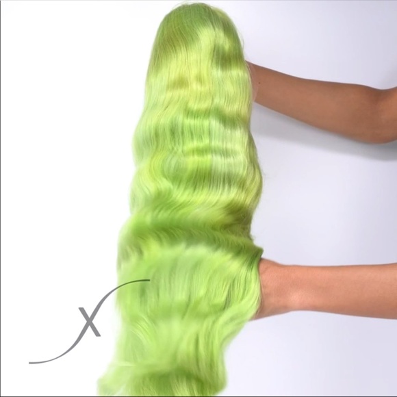 New Emerald Green Front Lace Wig 16” main image 7